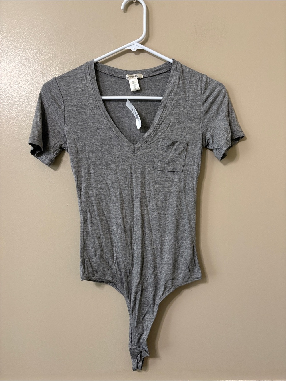 Bozzolo Grey Short Sleeve Bodysuit